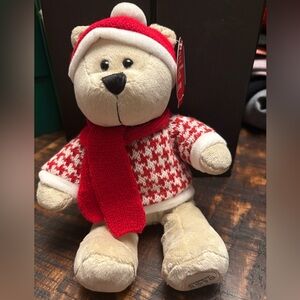 Starbucks Festive Bear Plush with Red Scarf and Sweater